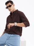 METRONAUT Men Solid Formal Khaki Shirt