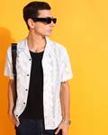 INDICLUB Men Printed Casual White Shirt