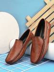 KILLER Killer Men Tan Faux Leather Formal Slip On Loafers Slip On For Men