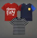 Baby Boys & Baby Girls Printed Cotton Jersey T Shirt  (Multicolor, Pack of 3)