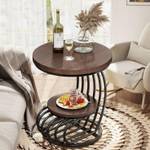 Unique Arts Shoppee Unique Arts Gleaming Iron Haven: A Stylish Metal Side Table for Modern Spaces Metal Side Table (Finish Color – Brown & black, Pre-assembled)
