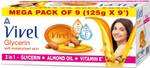 Vivel Glycerin Bathing Bar Soap with Pure Almond Oil & Vitamin E  (9 x 13.89 g)