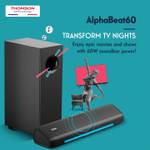 Thomson AlphaBeat60 | Remote Control EQ modes I Designed for powerful performance 60 W Bluetooth Soundbar (Black, 2.1 Channel)