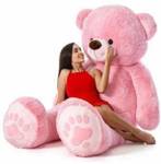 MentalLook stuffed toys 4 feet pink teddy bear / high quality / love teddy For girls valentine & Anniversary gift / cute and soft teddy bear -125 cm (Pink) – 125 cm  (Pink)