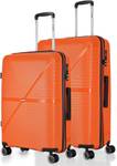 Stony Brook by Nasher Miles Axis Hard-Sided Polypropylene Luggage Set of 2 Orange Trolley Bags (65 & 75 cm) Check-in Suitcase 8 Wheels - 28 inch