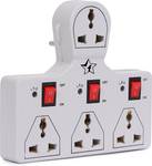 Flipkart SmartBuy 4 UNIVERSAL SOCKET 3 SWITCH MULTI PLUG EXTENSION BOARD 4 Socket Extension Boards  (Beige, 0 m)