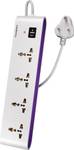 Crompton Powerbox Alpha S 4 Socket Extension Boards  (White, Purple, 2 m)