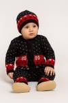 Paryag Self Design Round Neck Casual Baby Boys & Baby Girls Black, Red Sweater
