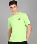 ADIDAS Solid Men Round Neck Green T-Shirt