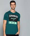 DUCATI Printed Men Round Neck Dark Green T-Shirt