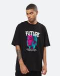Mad Over Print Printed Men Round Neck Black T-Shirt