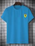PARA HILLS Men Typography Round Neck Polyester Blue T-Shirt