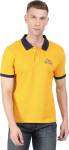 Wrangler Men Solid Polo Neck Cotton Blend Yellow T-Shirt