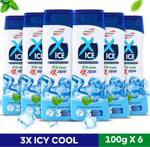 Nimson X-ICE Thanda Cool Loo Rakshak Prickly Heat Talcum Powder with 3 Benefits  (6 x 100 g)