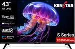 Kenstar 109 cm (43 inch) Ultra HD (4K) LED Smart Tizen TV 2025 Edition with Metal Frameless Design | 24W Dolby Audio | Samsung TV Plus (100+ Free Channels) | Voice enabled Smart Remote  (43UHDTDKEETB)