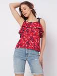 VERO MODA Casual Printed Women Red Top