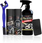 MIKANIX Combo Of Chain Lubricant + Chain Cleaner + Bike & Car Polish With Cleaning Brush Cleans | Shines & Protects Chain | Car Dashboard Interior & Exterior Cleaning | Chain Oil  (550 ml, Pack of 4)