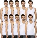 MEeDdoOw Pack of 10 Meeddoow Mens Cotton Pack of 10 White Vest Men Vest