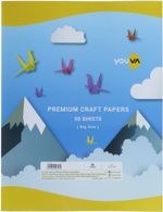 NAVNEET Youva 22×28 cm Unruled Regular 64 gsm Craft paper (Set of 50, Multicolor)