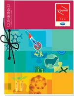 NAVNEET Youva Hard Bound Combined Laboratory Book 21×28.5 cm Regular Notebook 1 Ruled / 1 Plain 58 Pages (Multicolor, Pack of 3)