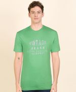 PETER ENGLAND Men Printed Round Neck Polycotton Green, Grey T-Shirt