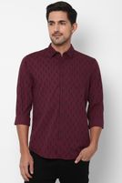 Allen Solly Men Slim Fit Printed Cut Away Collar Casual Shirt