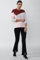 VAN HEUSEN Women Full Sleeve Self Design Sweatshirt
