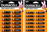 DURACELL Zinc Heavy Duty AA AND AAA Batteries, 1.5V Leak-Resistant Power  Battery (Pack of 24)