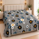 Flipkart SmartBuy Microfiber Double Flat 110 TC Printed 1 Bedsheet (Grey)
