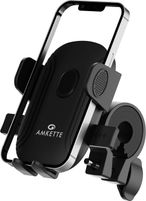 AMKETTE iGrip Secure S Phone Mount with 360° Rotational 3-Layer Grip, Fits 3.5”–7” Bike Mobile Holder (Black)