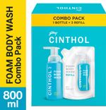 CINTHOL Cool Foaming Body Wash, Glycerin Shower Gel (4 x 200 ml)