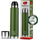 Pigeon Stark Plus Olive 24 Hrs Hot & Cold Therminox Vaccum Insulated 1000 ml Steel Flask (Pack of 1, Green)