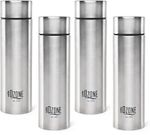 cello Ozone ISI Certified Single Wall Leakproof & Rustproof 1000 ml Stainless Steel Bottle (Pack of 4, Silver)