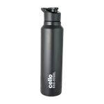 cello Crysta Flip Single Walled Stainless Steel Flask | Leak Proof & BPA Free | 1000 ml Stainless Steel Bottle (Pack of 1, Black)