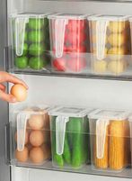 2Mech Plastic Fridge Container  – 1100 ml (Pack of 6, Clear)