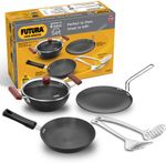 Hawkins Futura Gift Set – Kadhai, Frying Pan, Tava, Lid, Skimmer