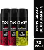 AXE Intense & Pulse Body Spray  –  For Men (150 ml, Pack of 3)