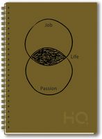 NAVNEET HQ Case Bound Note Book U.V Wiro Corporate Edge Book A5 Notebook Single Line 192 Pages (Khaki)