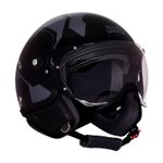 ROYAL ENFIELD AirForce 1 1901 Open Face with Visor | ISI & DOT Certified | For Men & Women Motorbike Helmet (Black)