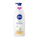 NIVEA Aloe Protection, Hydrating Moisturizer Body Lotion, Natural Aloe Vera & SPF 15 (400 ml)