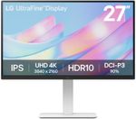 LG Ultrafine 68.0 cm (27 inch) 4K Ultra HD IPS Panel with HDR10, DCI-P3 90%, Adjustable Stand, 3-Side Borderless Design, Computer Monitor (27US550-WB.ATROMSL) (Response Time: 5 ms, 60 Hz Refresh Rate)