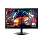 ZEBRONICS 46.99 cm (19 inch) HD LED Backlit TN Panel HDMI, VGA Input, HD 1366 x 768, 16.7M Colors, Glossy Panel, Slim Design, Wall Mountable Monitor (ZEB-V19HD LED) (Response Time: 8 ms, 60 Hz Refresh Rate)