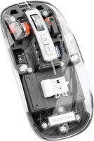 Arctic Fox Pureview Transparent Ambidextrous Optical  Gaming Mouse (2.4GHz Wireless, Bluetooth, Space Gray)