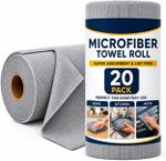 ORJILO Microfiber Cleaning Cloth Roll 20 Pack Grey Cloth Napkins (20 Sheets)