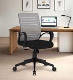 Da URBAN Tulip Mesh Mid Back Revolving | Ergonomic Chair Grey Mesh Office Executive Chair (Grey, Optional Installation Available)