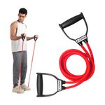 Adrenex Resistance Tube Band with Handles for Strength Training Resistance Tube (Red)