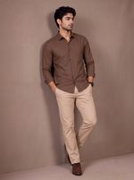 Tibra Collection Men Regular Fit Solid Spread Collar Casual Shirt