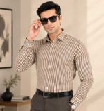 shreekarnimfg Men Slim Fit Striped Spread Collar Casual Shirt