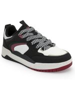 RED TAPE Lifestyle Sneakers for Men | Premium PU Upper, Breathable Comfort Sneakers For Men (Black, Red , 9)