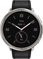 AMAZFIT Active 2 Premium, 1.32 AMOLED Display, BT Calling, GPS, 10-Day Battery, 5 ATM Smartwatch (Black Leather Strap, Free Size)